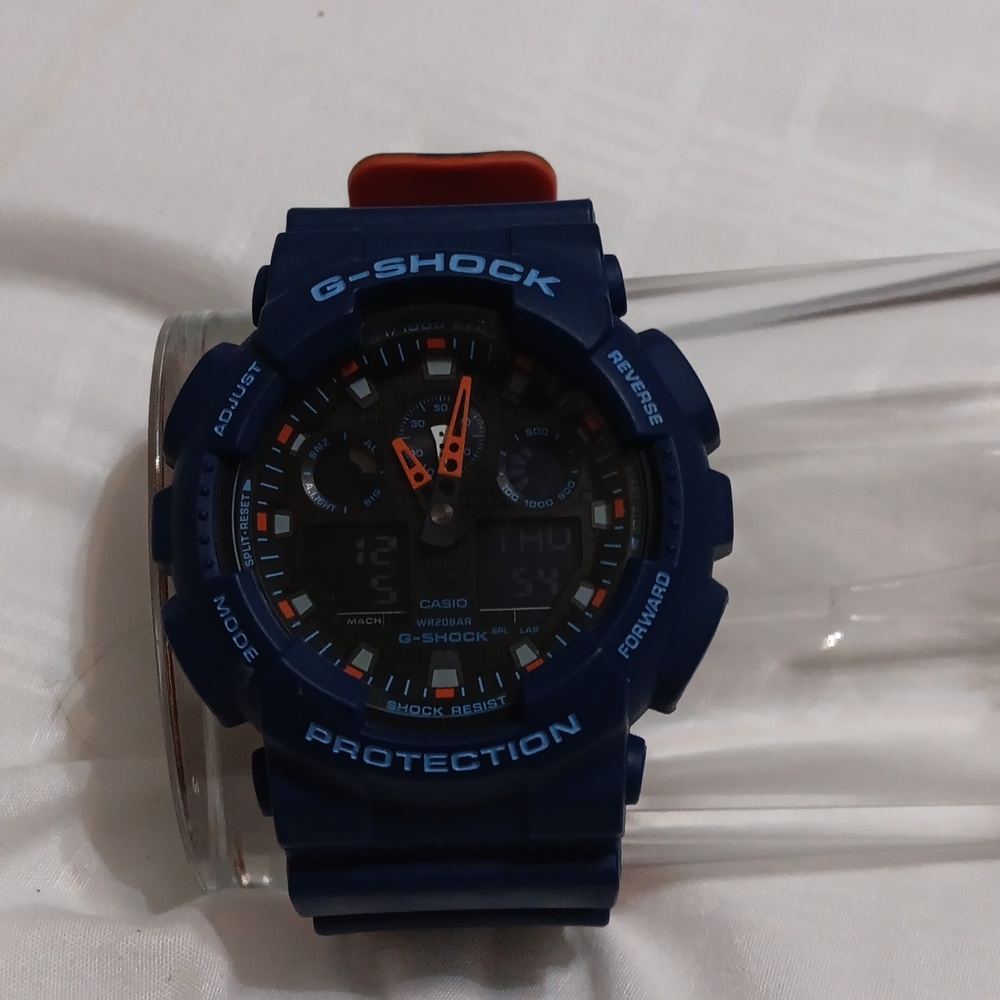 Blue and Orange G-Shock GA-100
